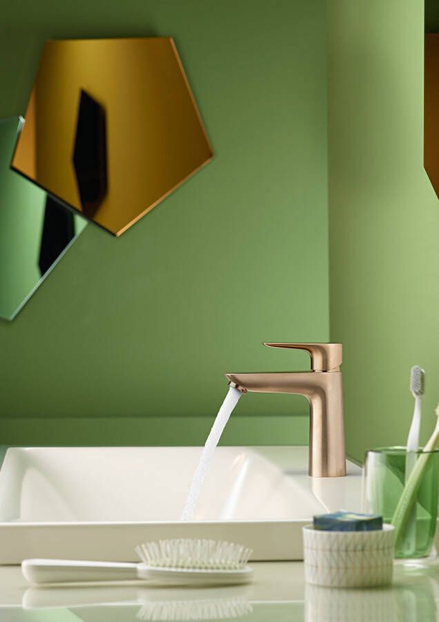 Hansgrohe Talis E ééngreeps wastafelmengkraan 110 CoolStart met trekwaste brushed bronze