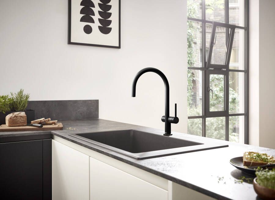 Hansgrohe Talis M54 ééngreeps keukenmengkraan 220 met stopkraan voor vaatwasser mat zwart