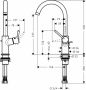 Hansgrohe Talis S2 wastafelkraan met hoge draaibare uitloop en waste chroom 32084000 - Thumbnail 2