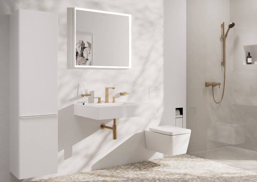 Hansgrohe Tecturis E 3-gats wastafelkraan 150 met afvoerplug Brushed Bronze