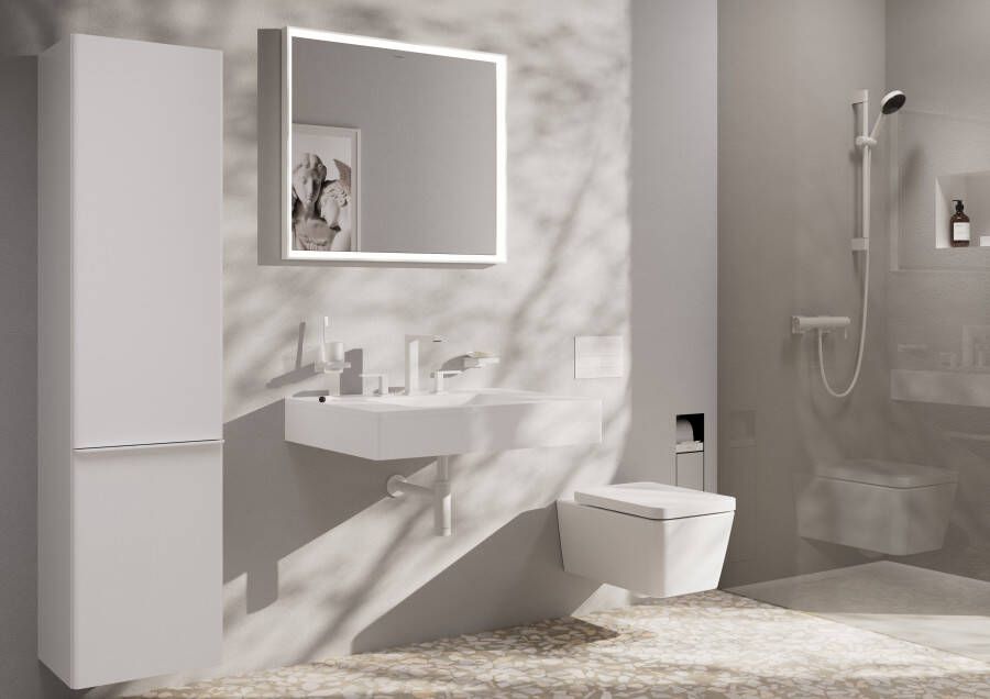 Hansgrohe Tecturis E 3-gats wastafelkraan 150 met afvoerplug mat wit