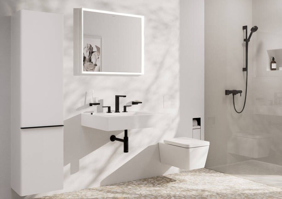 Hansgrohe Tecturis E 3-gats wastafelkraan 150 met afvoerplug mat zwart