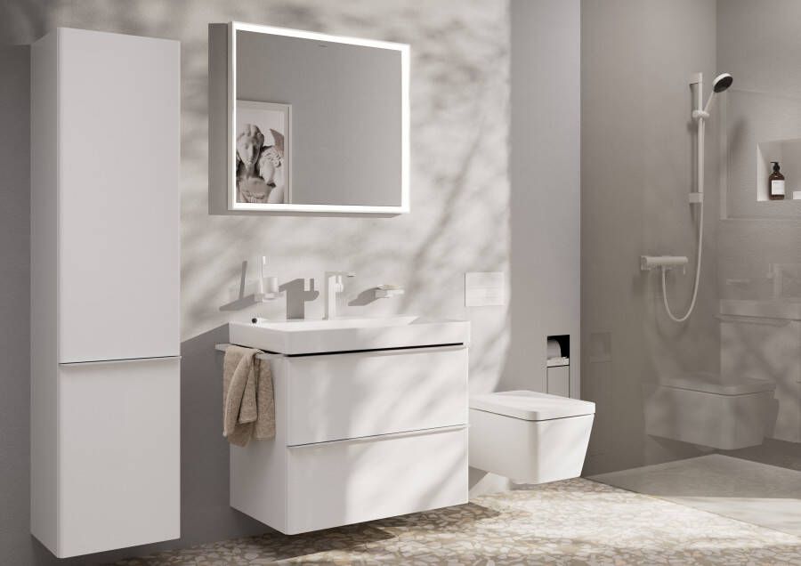 Hansgrohe Tecturis E ééngreeps wastafelkraan 150 Fine CoolStart zonder waste mat wit