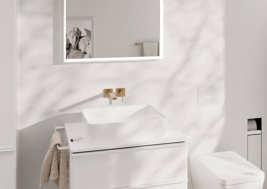 Hansgrohe Tecturis E Eéngreeps wastafelkraan inbouw voor wandmontage met uitloop 22 5 cm Brushed Bronze