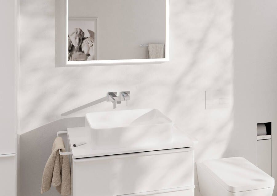 Hansgrohe Tecturis E Eéngreeps wastafelkraan inbouw voor wandmontage met uitloop 22 5 cm chroom