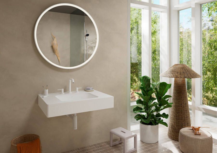 Hansgrohe Tecturis S 3-gats wastafelkraan 150 met afvoerplug mat wit