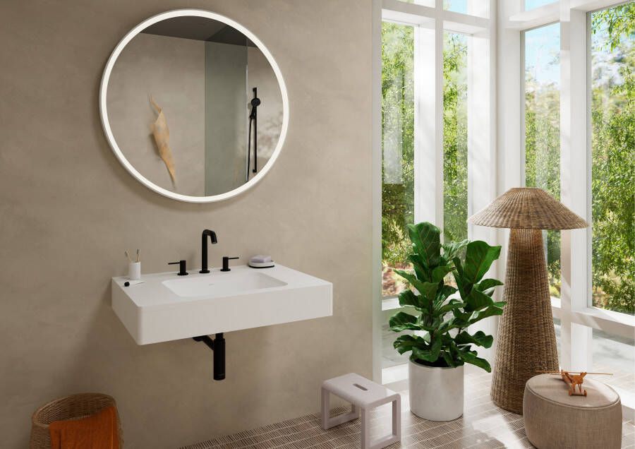 Hansgrohe Tecturis S 3-gats wastafelkraan 150 met afvoerplug mat zwart