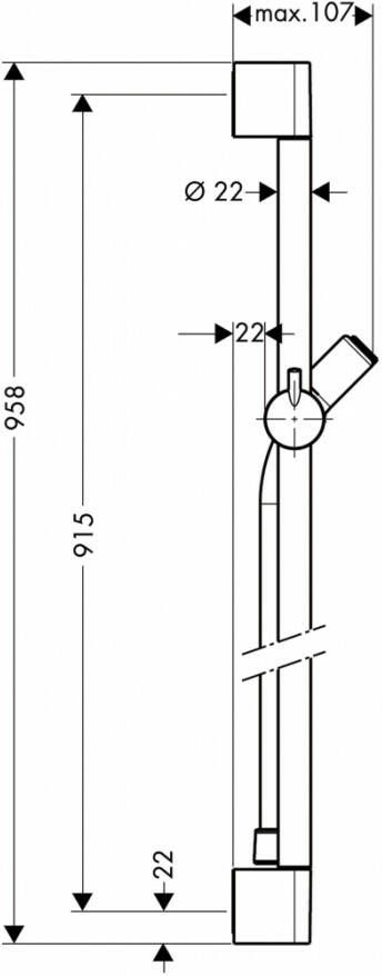 Hansgrohe Unica C glijstang 90 cm.met isiflex slang 160 cm. chroom