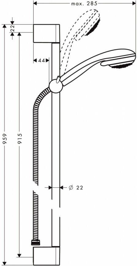 Hansgrohe Unica C glijstangset 90cm met handdouche chroom