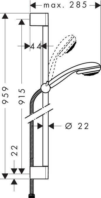 Hansgrohe Unica C glijstangset 90cm met handdouche chroom