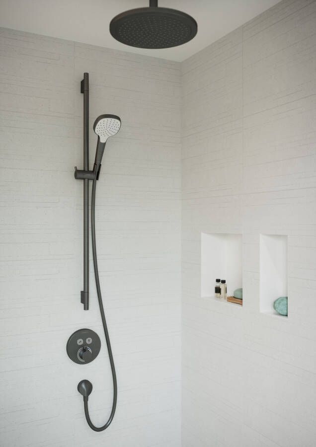 Hansgrohe Unica S Puro glijstang 90 cm met doucheslang Brushed Black Chrome