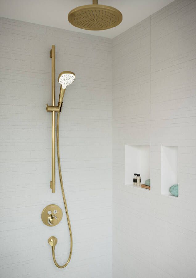 Hansgrohe Unica S Puro glijstang 90 cm met doucheslang Polished Gold Optic