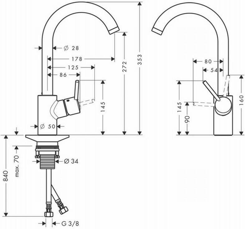 Hansgrohe Variarc keukenkraan chroom