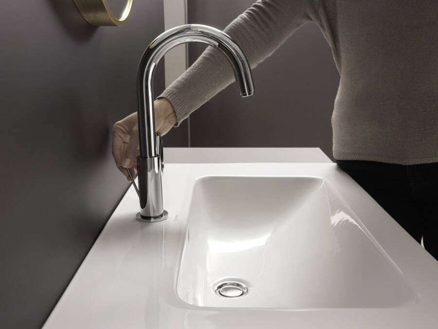 Hansgrohe Vernis Blend ééngreeps wastafelmengkraan 210 met draaibare uitloop met trekwaste chroom