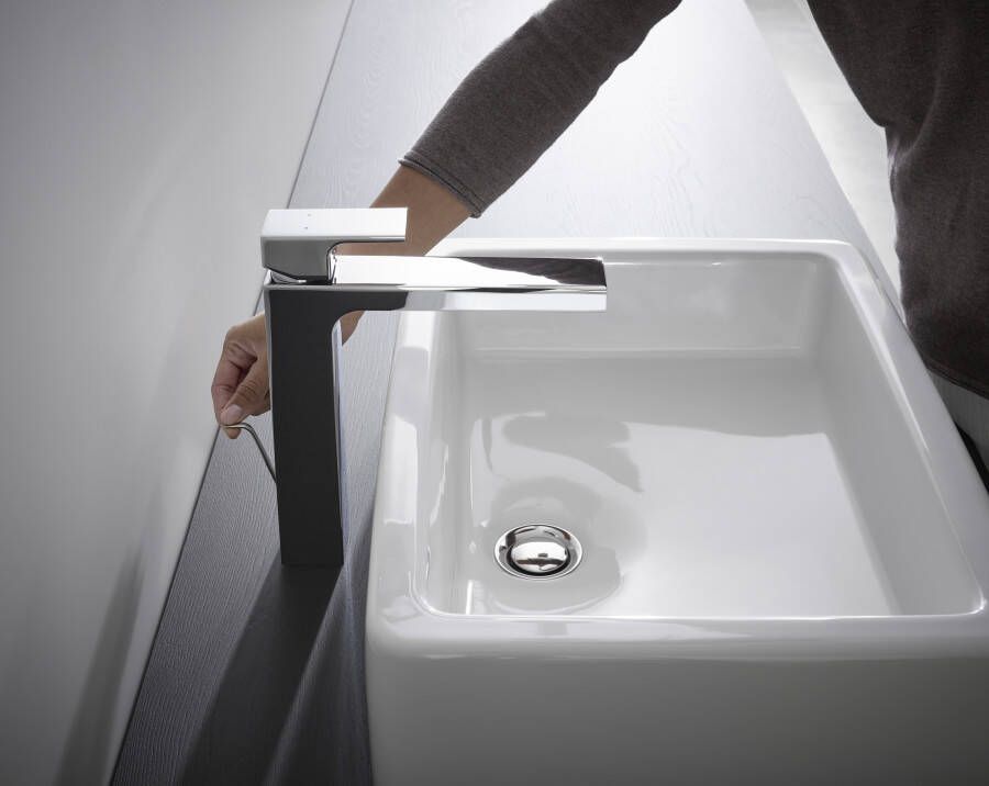 Hansgrohe Vernis Shape ééngreeps wastafelmengkraan 230 met trekwaste chroom