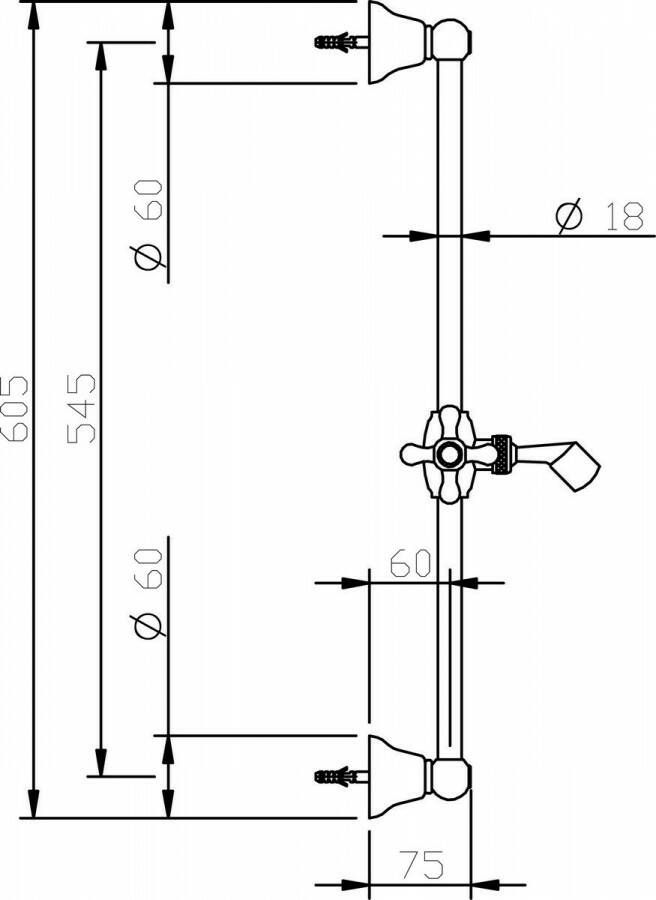 Hotbath Amice M201 glijstang 60 5cm