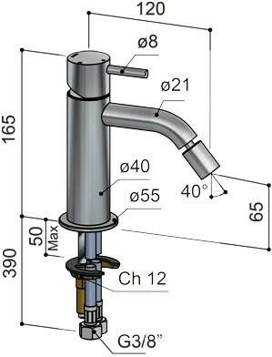 Hotbath Archie AR018 bidetkraan RVS 316 RVS