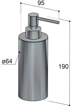 Hotbath Archie ARA10 zeepdispenser vrijstaand RVS 316 Geborsteld Gunmetal PVD