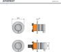 Hotbath Archie Flag AF009EXT afbouwdeel voor inbouwthermostaat 2-weg omstel RVS 316 Geborsteld Messing PVD - Thumbnail 2