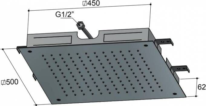 Hotbath Archie IBS31 inbouw doucheset RVS 316 staafhanddouche inbouw hoofddouche 50cm