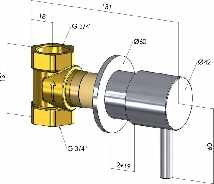 Hotbath Buddy B068 inbouw stopkraan chroom