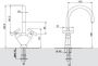 Hotbath Wastafelmengkraan Chap Draaibare Uitloop 1-hendel Gebogen 29.3 cm Geborsteld Nikkel - Thumbnail 5