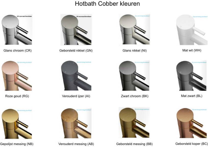 Hotbath Cobber CB018 bidetmengkraan zonder waste geborsteld koper