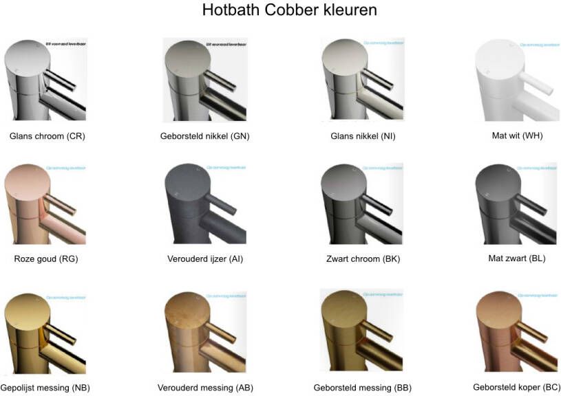 Hotbath Cobber CB018 bidetmengkraan zonder waste mat zwart