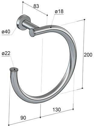 Hotbath Cobber CBA08 handdoekring verouderd messing