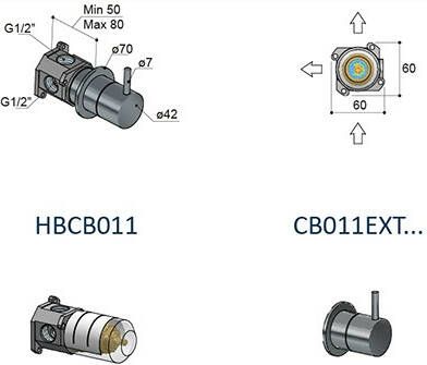 Hotbath Cobber HBCB011 inbouwdeel voor CB011 2-weg omstel