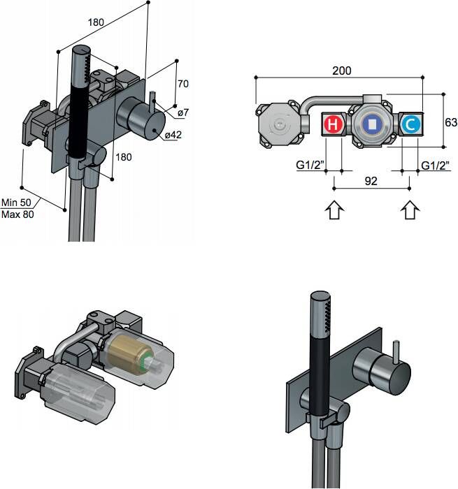 Hotbath Cobber HBCB027 inbouwdeel voor CB027 inbouw mengkraan