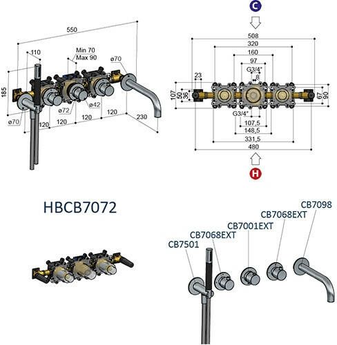 Hotbath Cobber HBCB7072 inbouwbox