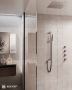 Hotbath Cobber IBS27 thermostatische douche InBouwSet met 3 stopkranen staafhanddouche vierkante hoofddouche 38cm met glijstang Chroom - Thumbnail 2