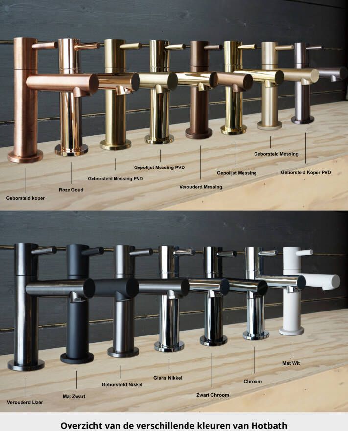 Hotbath Cobber IBS70 inbouw doucheset met 2 stopkranen met ronde handdouche m106 en glijstang Geborsteld koper PVD