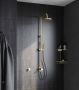 Hotbath Cobber M438 regendoucheset met omstel en 150cm doucheslang met 30cm ronde hoofddouche ronde handdouche messing geborsteld PVD M438BBP15 - Thumbnail 6