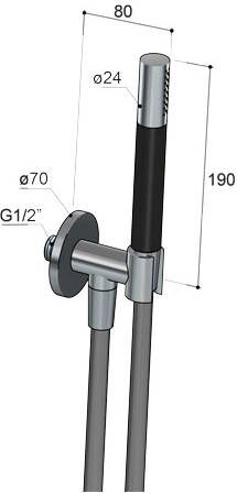 Hotbath Cobber M440 handdouche set met watertoevoer glans nikkel