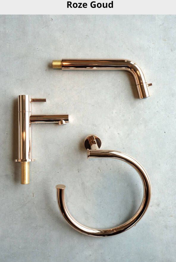 Hotbath Cobber M440 handdouche set met watertoevoer roze goud