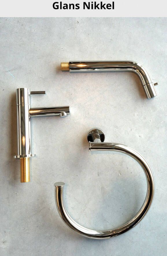 Hotbath Cobber PB066EXT afbouwdeel voor inbouw thermostaat met 2 pushbuttons glans nikkel