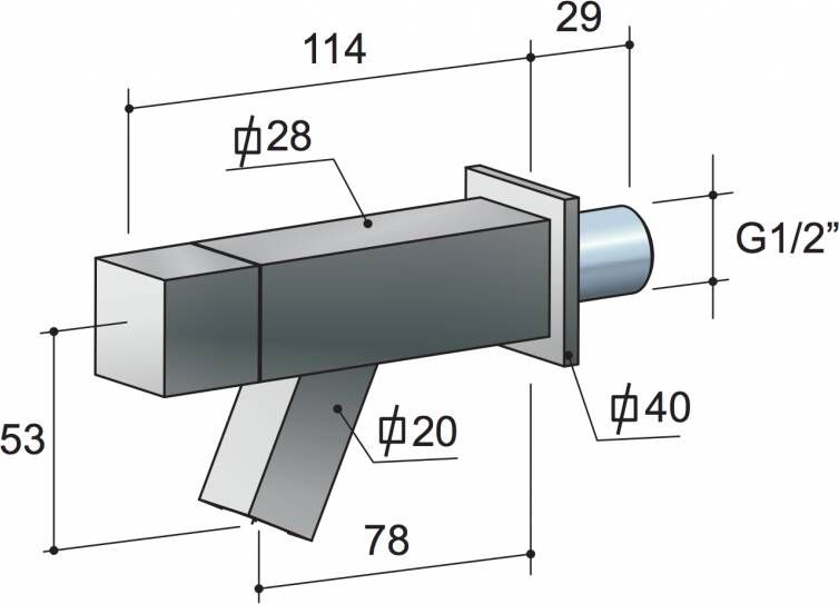 Hotbath Dude QW001 inbouw fonteinkraan vierkant chroom