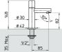 Hotbath Dude Fonteinkraan opbouw uitloop 8.5cm recht geborsteld nikkel V001GN - Thumbnail 6
