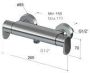 Hotbath Friendo thermostatische opbouwdouchekraan met onderaansluiting voor doucheslang geborsteld nikkel F008GN - Thumbnail 3