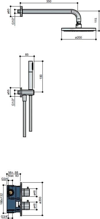 Hotbath IBS 1A Get Together inbouw doucheset Buddy chroom met staafhanddouche 20cm hoofddouche met wandarm met glijstang