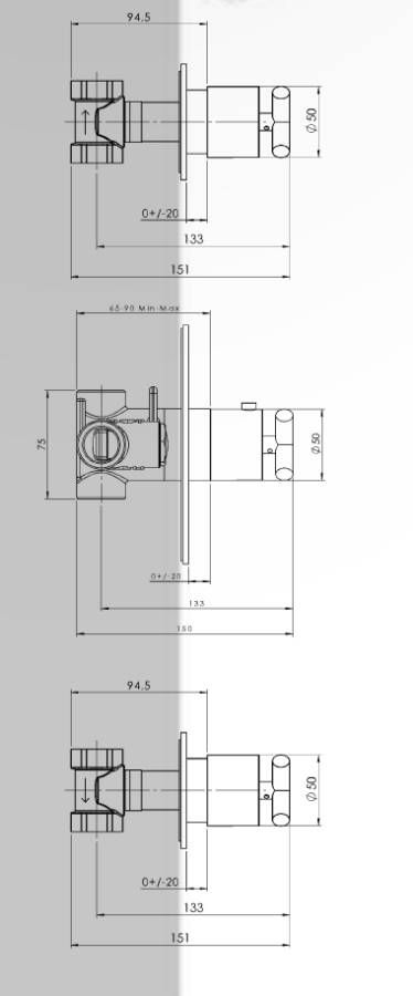 Hotbath IBS 3 Get Together inbouw doucheset Chap chroom met staafhanddouche plafondbuis 15cm hoofddouche 30cm wandsteun