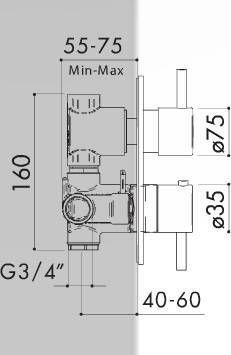 Hotbath IBS 5A Get Together inbouw doucheset Friendo geborsteld nikkel met ronde 3-standen handdouche plafondbuis 30cm hoofddouche 30cm wandsteun