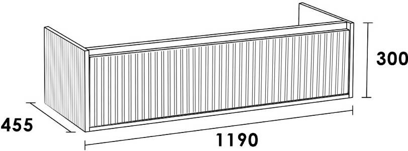 iChoice Groovy onderkast 119x45 5cm 2 sifonuitsparingen Mat Grijs