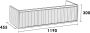 IChoice Groovy onderkast 119x45 5cm 2 sifonuitsparingen Mat Grijs - Thumbnail 2