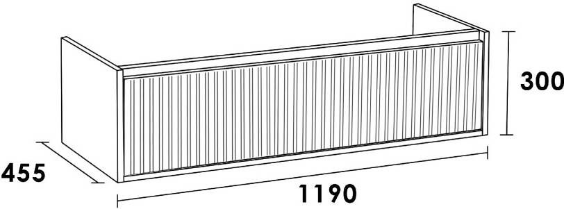 iChoice Semi-Groovy onderkast 119x45 5cm 2 sifonuitsparingen Mat Taupe