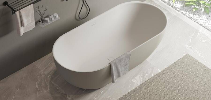 Ideavit SolidEra-170 vrijstaand ligbad 170x80cm mat grijs mat wit