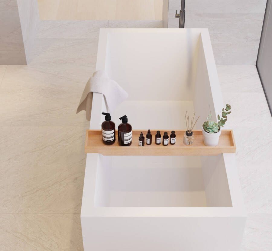 Ideavit Solidvitas vrijstaand solid surface bad mat wit 180x80cm