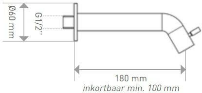 Ink combi set 3B fonte raan wandmodel en design sifon Brushed nickel